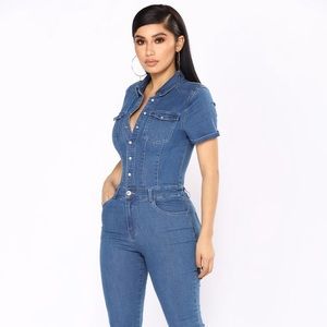 Fashion Nova Denim Jumpsuit